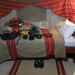 Camera Gears on Bed, Matira Bush Camp