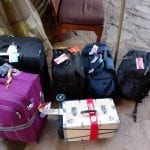 Bags for departure at Matira Bush Camp, Maasai Mara Nature Reserve, Kenya