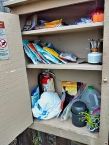 Inside the campground food locker